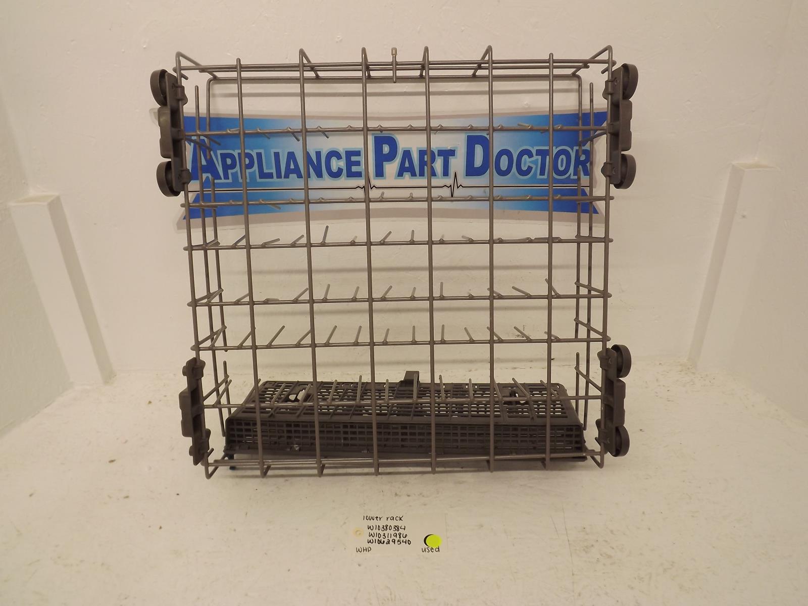 Whirlpool Dishwasher W10380384 W10311986 W10629540 Lower Rack Used