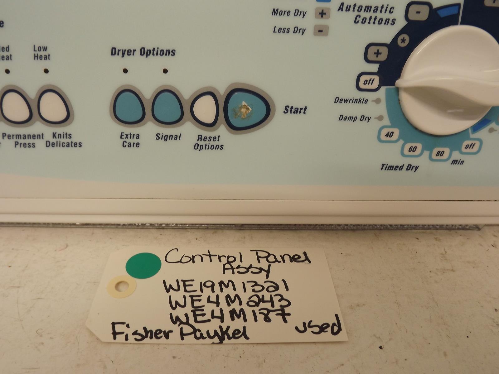 Fisher & Paykel Dryer WE19M1321 WE4M243 WE4M187 Control Panel Assy Used