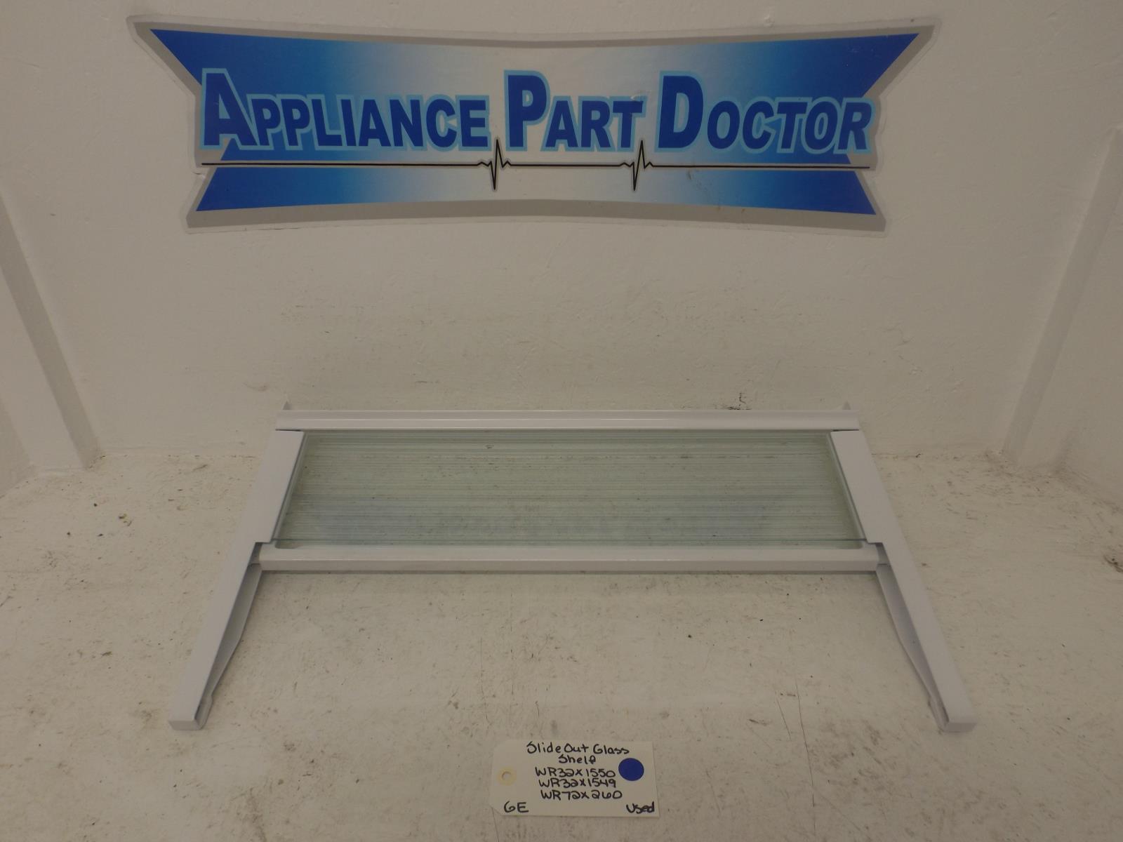 GE Refrigerator WR32X1550 WR32X1549 WR72X260 Slide Out Glass Shelf Used