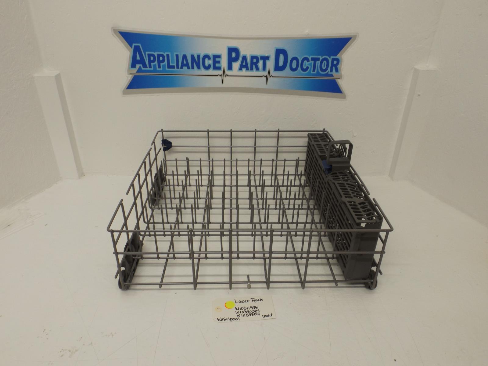 Whirlpool Dishwasher W10311986 W10380384 W11158804 Lower Rack Used