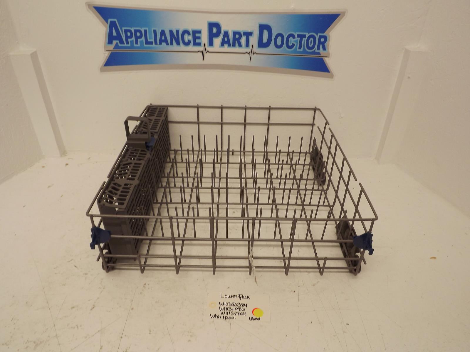 Whirlpool Dishwasher W10380384 W10311986 W11158804 Lower Rack Used
