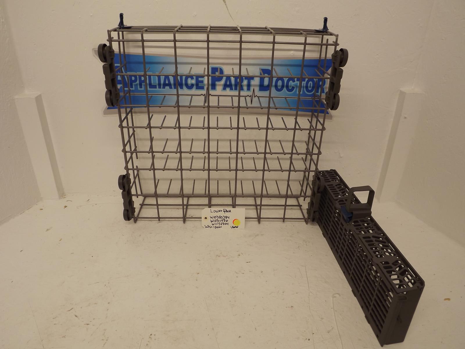 Whirlpool Dishwasher W10380384 W10311986 W11158804 Lower Rack Used