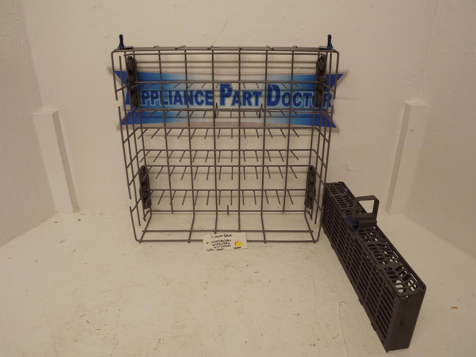 Whirlpool Dishwasher W10380384 W10311986 W11158804 Lower Rack Used